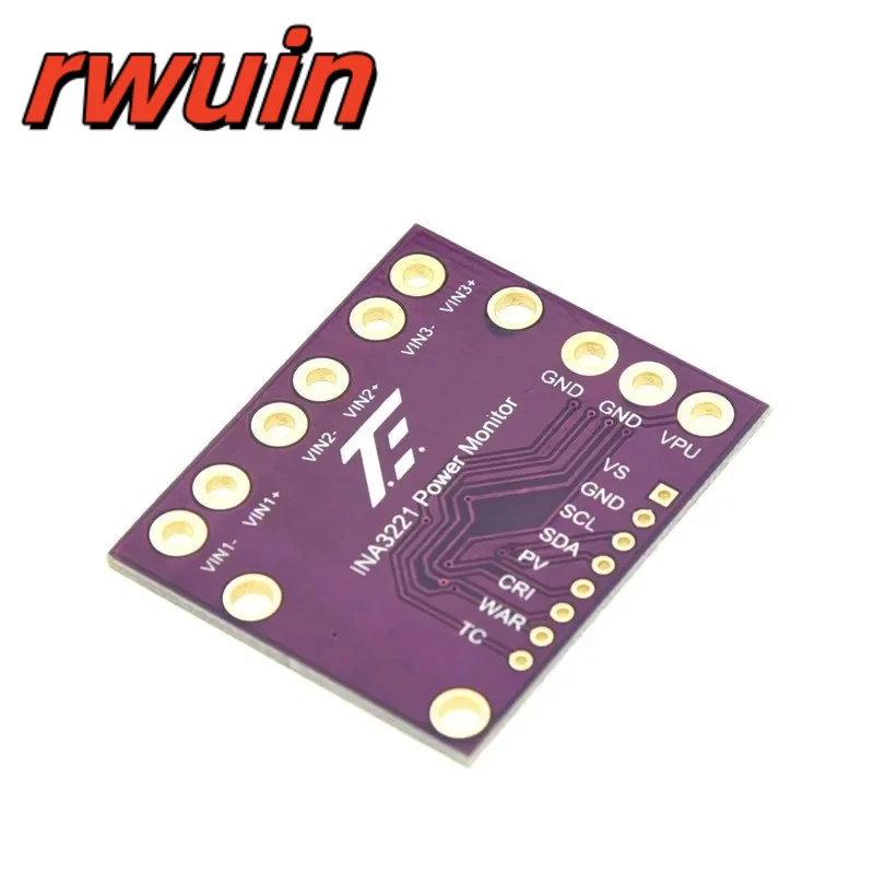 I2C SMBUS INA3221 Triple-Channel Shunt Current Power Supply Voltage Monitor Sensor Board Module Replace INA219 With Pins
