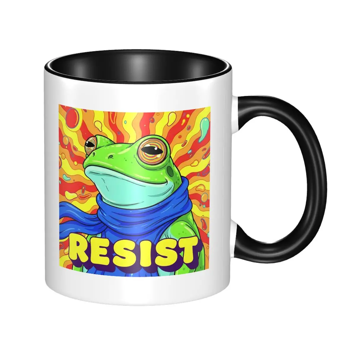 

Portland Frog Protest Resist Mug Funny Ceramic Coffee Cups Tea Mugs Milk Cup Drinkware Gift for Woman Man