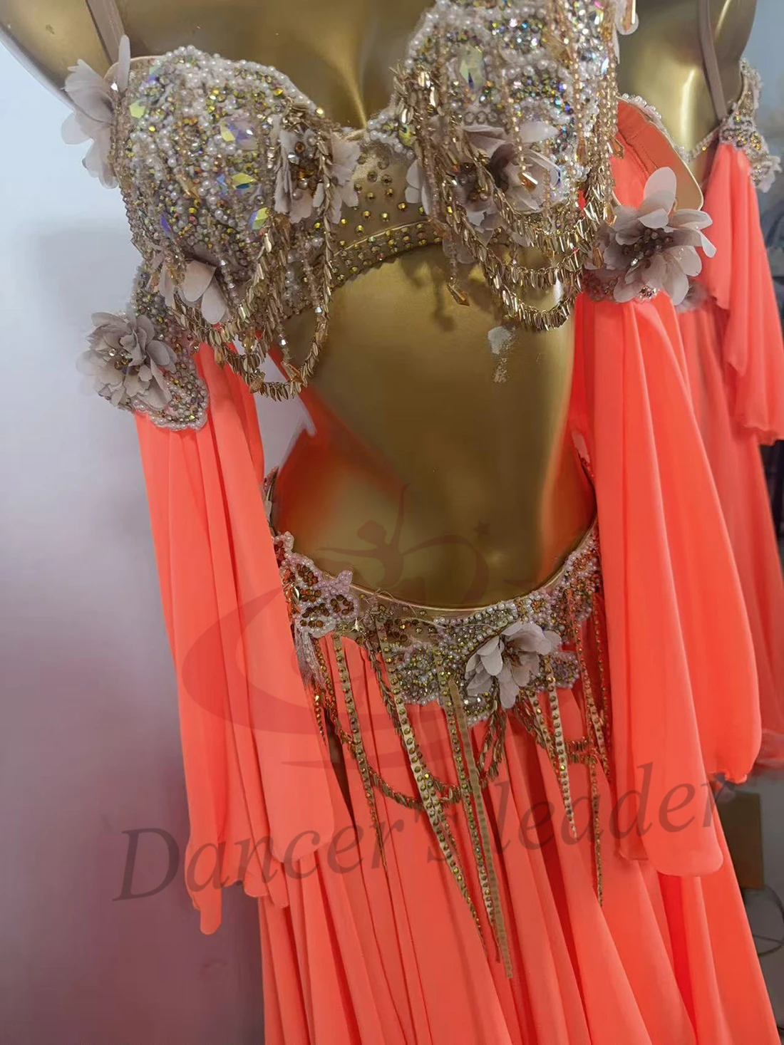 Latin Dance Adult Children'S Dress Rhinestone High-End Custom Split Style Belly Dance Tango Female Adult Professional Clothing