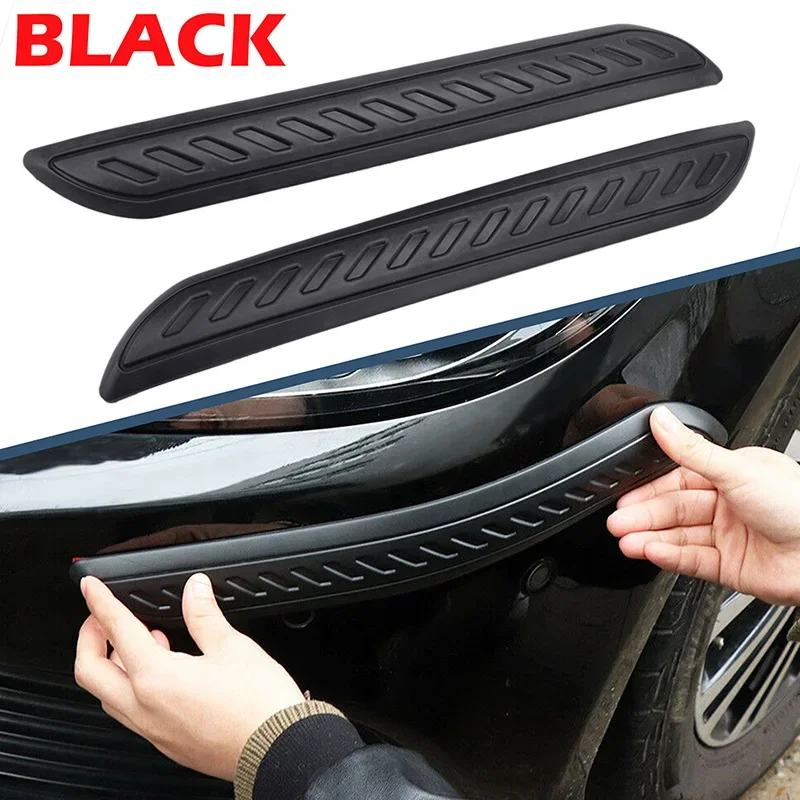 

2 Pcs Universal Car Bumper Anti-collision Strip Edge Corner Scratch Resistant Stickers Car Rubber Protector Accessories