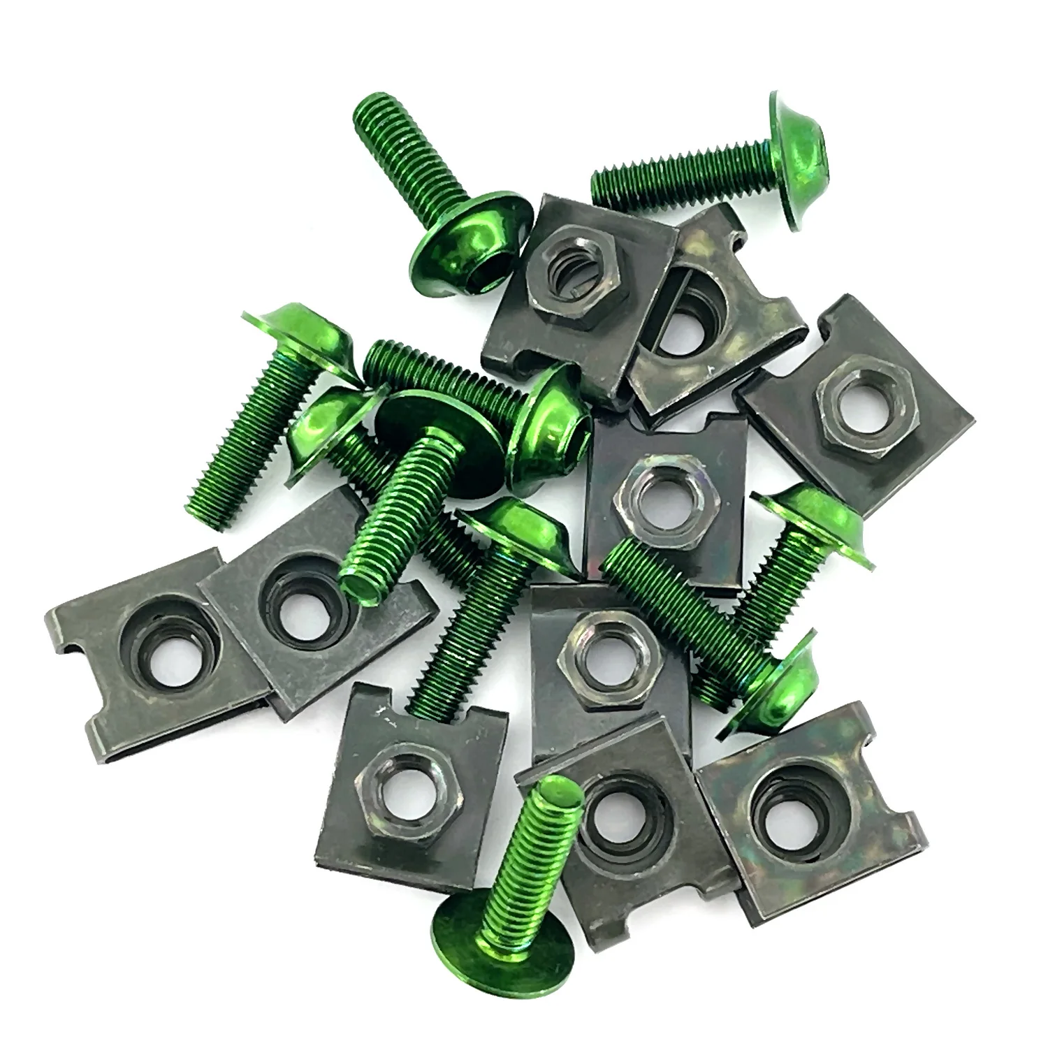 10 PCS Motorcycle Universal M6 Aluminium Body Work Fairing Screws Nut Bolt Fastener For Suzuki Yamaha BMW Honda Kawasaki