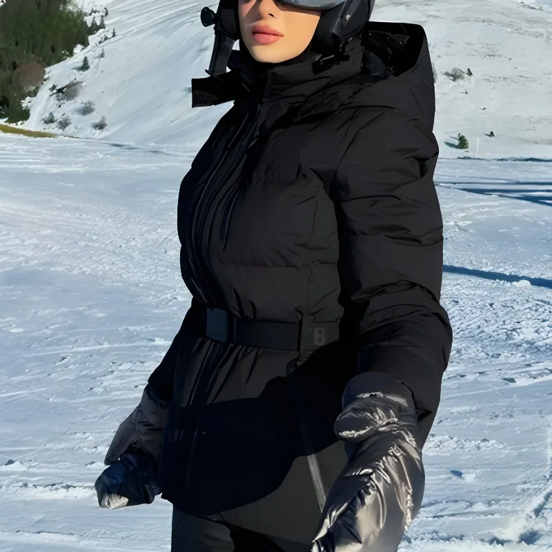 Chaqueta de invierno con capucha para mujer, chaqueta de esquí para deportes al aire libre, traje de esquí, ropa para nieve, chaqueta de nieve para mujer, ropa para la nieve