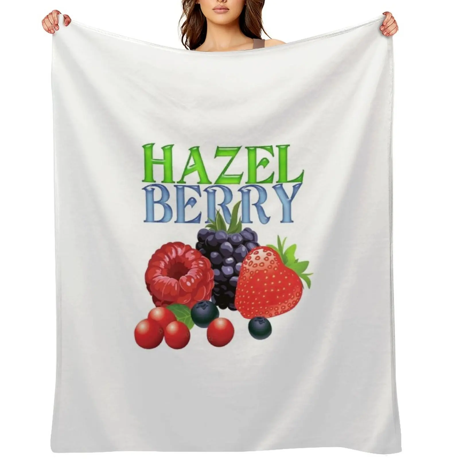 

Hazel Berry Throw Blanket Flannel Fabric Luxury Picnic Decorative Throw Blankets