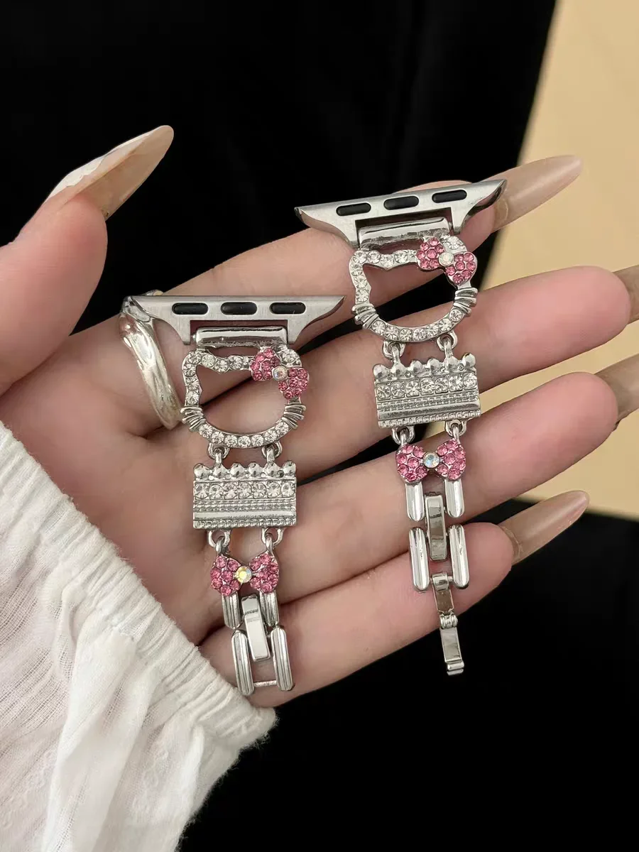 Fashion Bling Cat bracelet link For Apple Watch band Series S10/8/7/6/3/4/5/9 40mm 41mm 42mm 44mm 45mm 46mm