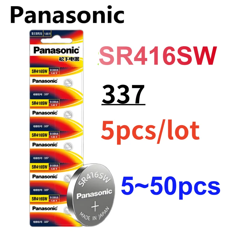 5-50 قطعة SR416SW 337 بطارية باناسونيك الأصلية SR416SW 337 بطارية خلية زر قلوية لبطارية آلة حاسبة الساعة