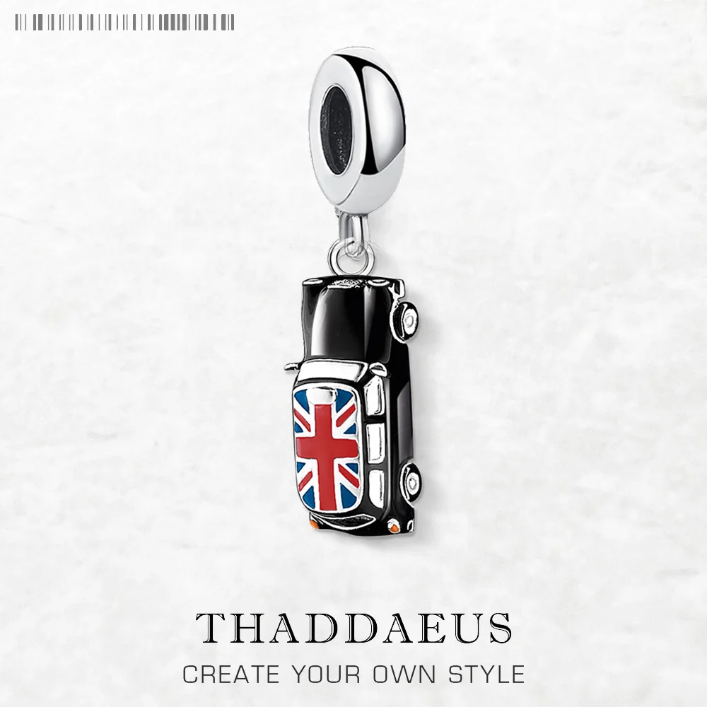 Charm Pendant London Taxi Car Women Men 2024 Summer Brand New 925 Sterling Silver Lucky Trendy Gift