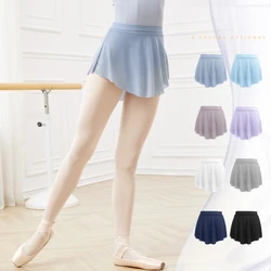 Women Ballet Skirts Dance Short Skirts High Slit skirt Ballerina Adult Teen Ballet Dancing Dress Soft Mesh Elastic Skirt