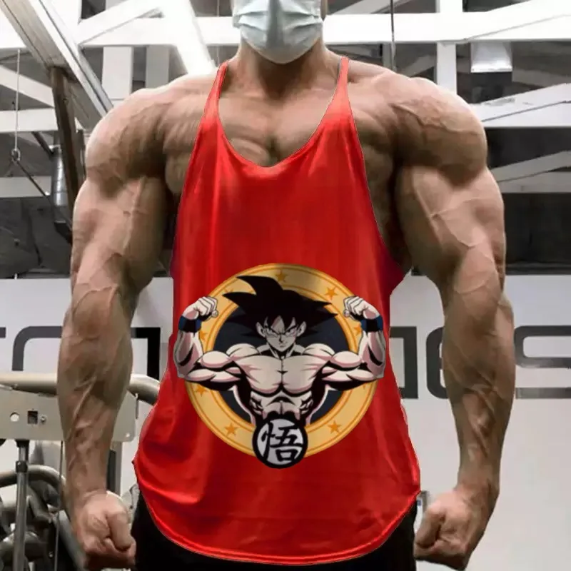 

Super Saiyan Training Clothing Summer Quick Drying Vest Slim Fit Barbell Fitness Running Sleeveless Sports 100% Cotton