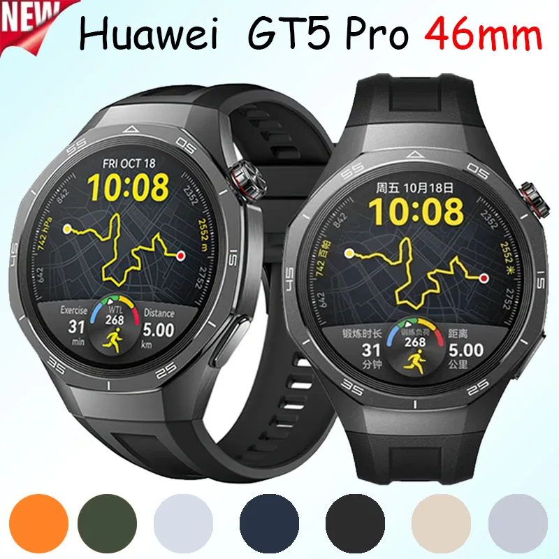 Correa de silicona para Huawei Watch GT5 Pro, pulsera deportiva especial oficial de 46mm para Huawei Watch GT5 Pro, accesorios de 46MM