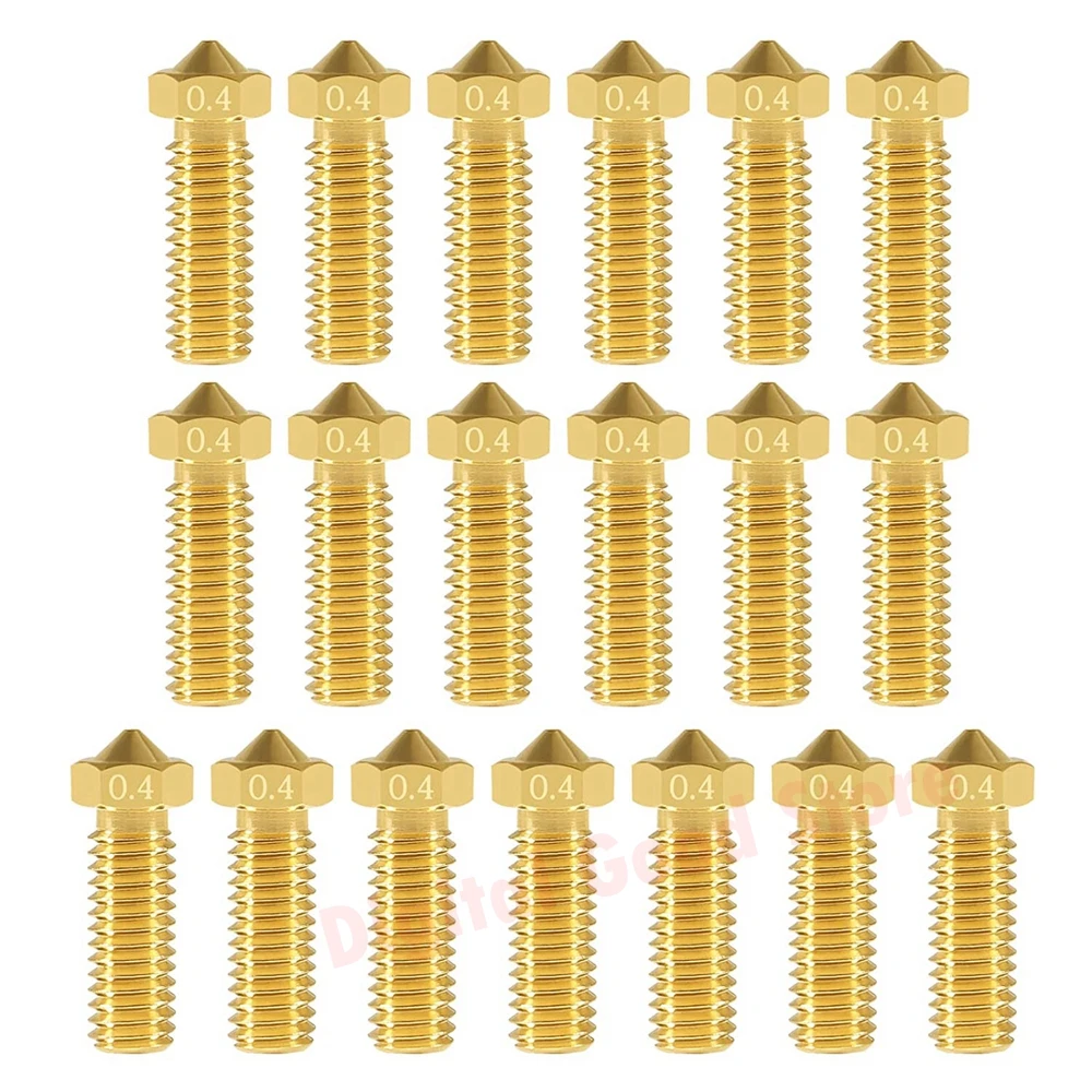 20/10Pcs Nozzles 0.4mm Brass Extruder Print Head M6 Lengthen Extruder Thread Nozzles for 1.75mm Filament E3D V5-V6 3D Printer