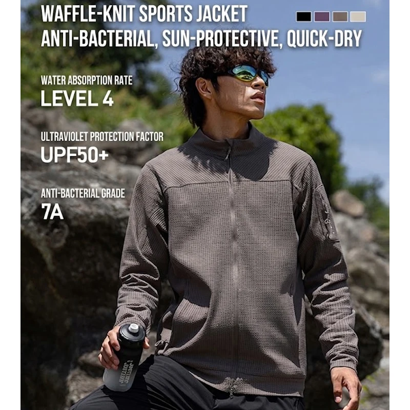 Men's Outdoor Cooling & Breathable Zip-Up Jacket – UPF50+ Sun Protection, Moisture-Wicking & Quick-Dry Hiking, Running Cycling