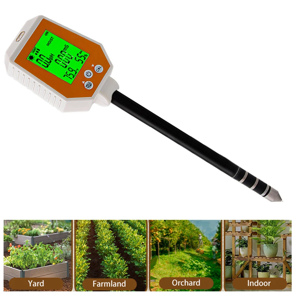 6-in-1 Soil Tester For Accurate PH, Moisture, Temp & Light Meter For Garden For Indoor And Outdoor Testing Tools