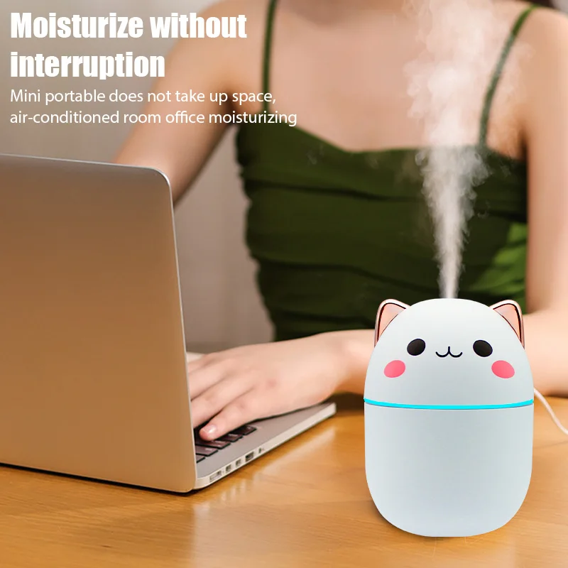 Minihumidificador de aire para oficina, difusor de Aroma pequeño con Usb, pulverizador de niebla fría, purificador para habitación y Escritorio