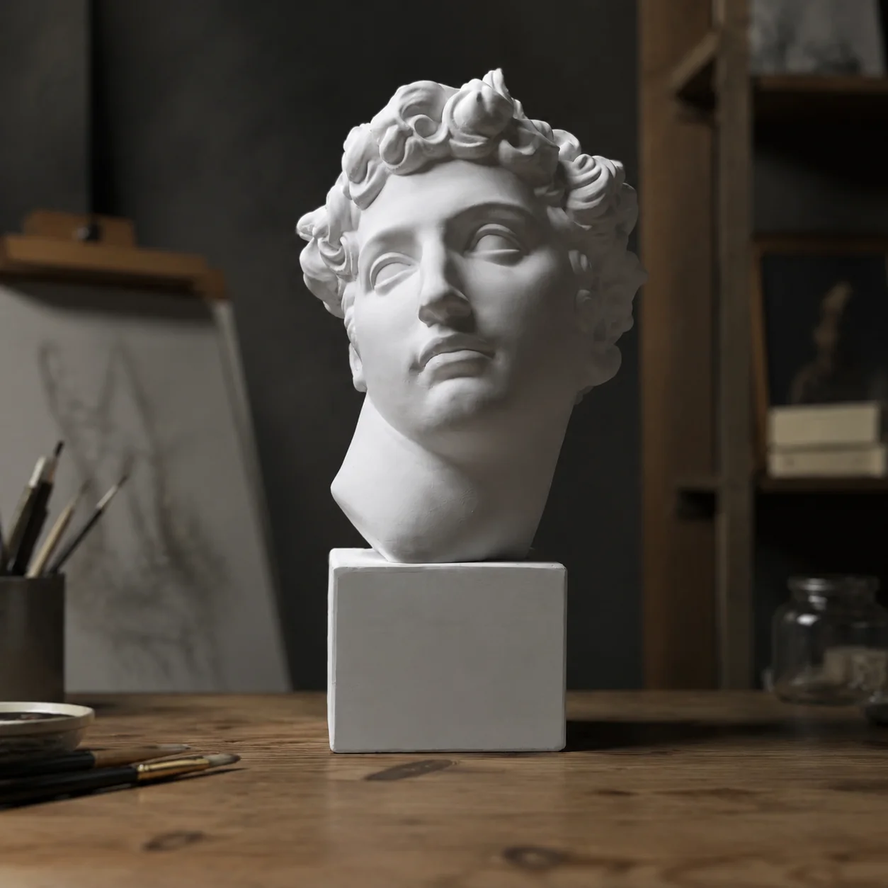 Giuliano de Medici Plaster Bust Classical Sculpture Sketch Drawing Model Desktop Art Decor European Figure Statue