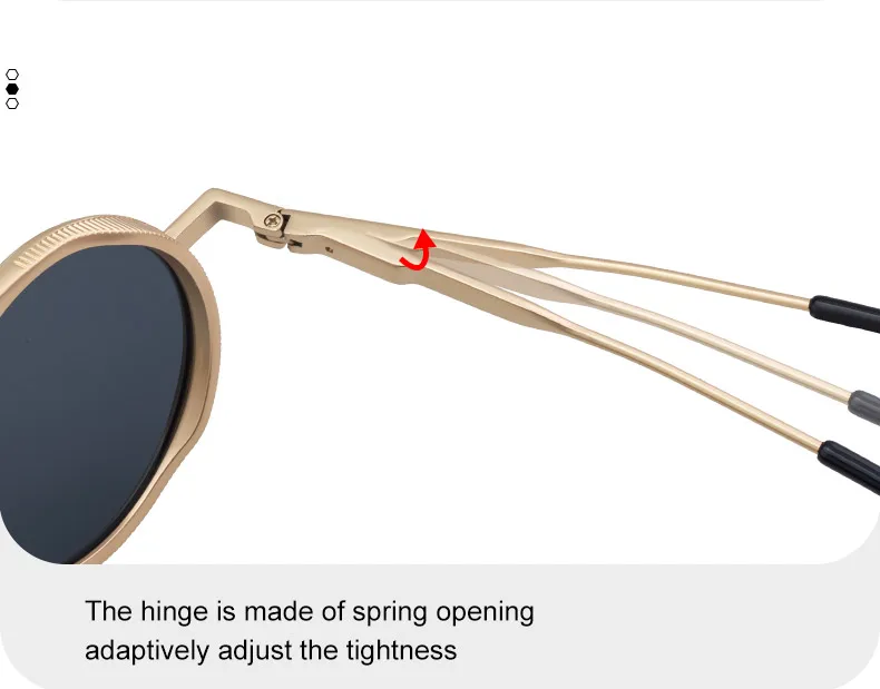 Kleine Runde Steampunk-Sonnenbrille für Herren 2026 Luxusmarke Klassische Doppelbalken-Sonnenbrille für Männer Punk-Fahrbrille Schattierungen – Detail 10
