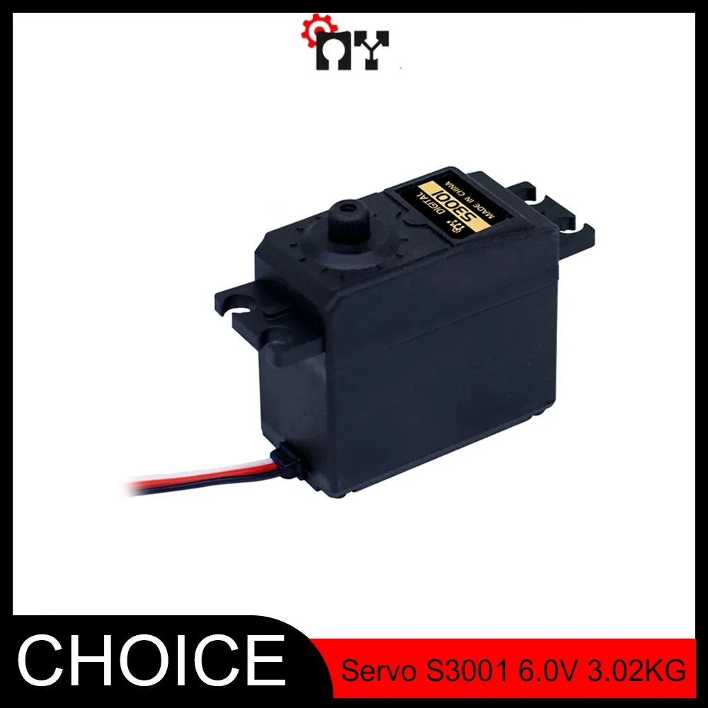 

MY Servo S3001 6.0V 3.02KG Plastic Gear Iron Core Standard Servo – Industrial Application Steering Gear