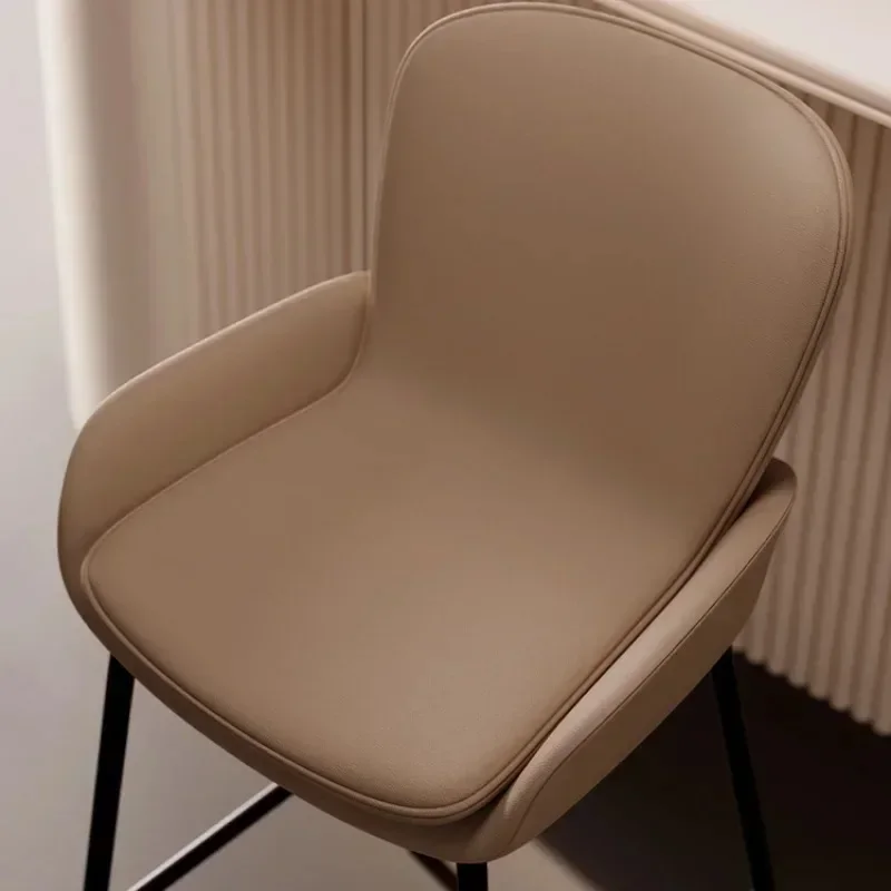 Eiland Eettafel Barstoel Hoog Leer Ijzer Feestjes Barkrukken Elegante Luxe Ergonomie Gabello Cucina Alto Barmeubilair