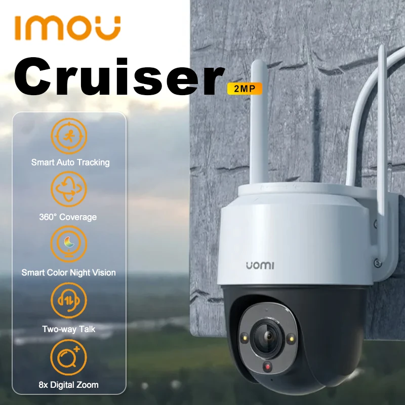 IMOU Cruiser 2MP 3.6MM Full Color Wi-Fi PTZ Outdoor IP66 Weatherproof Record Night Vision AI Human Detection Camera 360° Covera