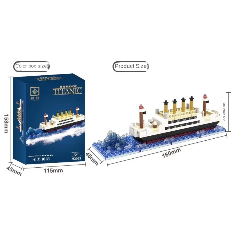 The model of Titanic cruise ship is difficult to assemble and puzzle.