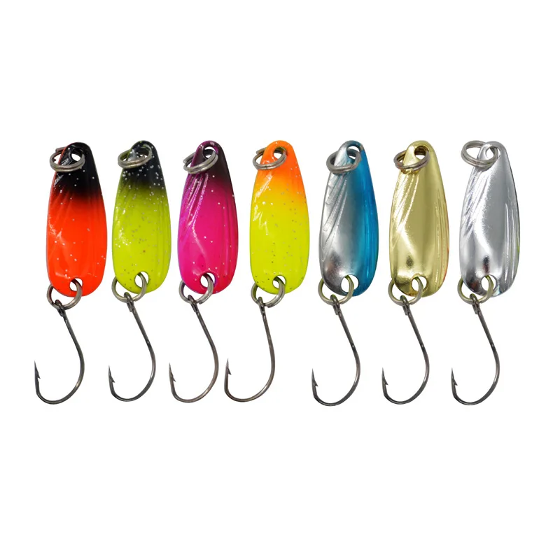 ملاعق صيد سمك مع خطاف واحد حاد ، lo g ، 28 ، طقم ملعقة لباس وسمك السلمون المرقط ، 9 معالجة لكل لوت #6