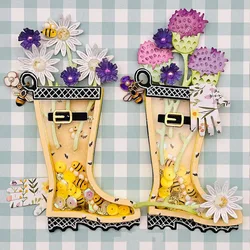 KSCRAFT Rain Boots Tags Metal Cutting Dies for DIY Scrapbooking/Card Making/Kids Fun Decoration Supplies