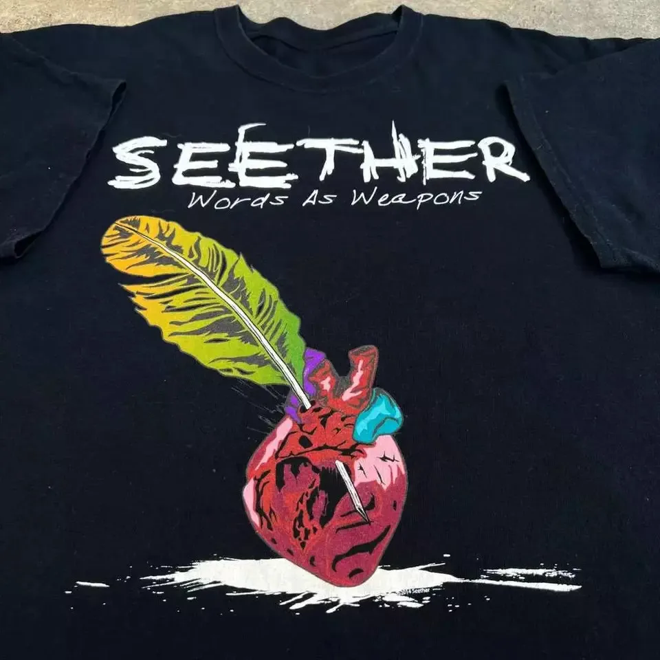 Words as Weapons Seether Band Black T-Shirt Cotton S-5XL MM1140