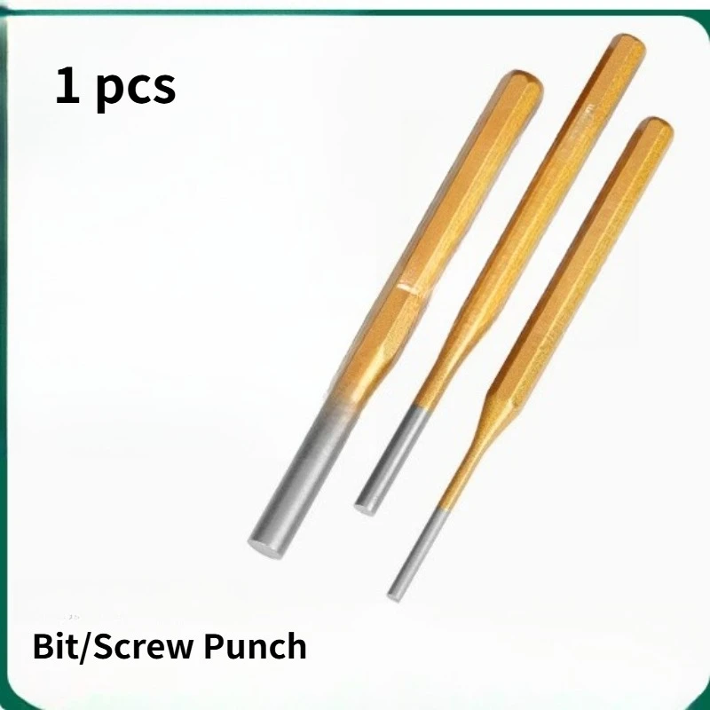 Juego de punzones cilíndricos: punzón de pasador, cincel redondo, extractor paralelo, punzones de empuje para pasadores expulsores, herramienta profesional de perforación.