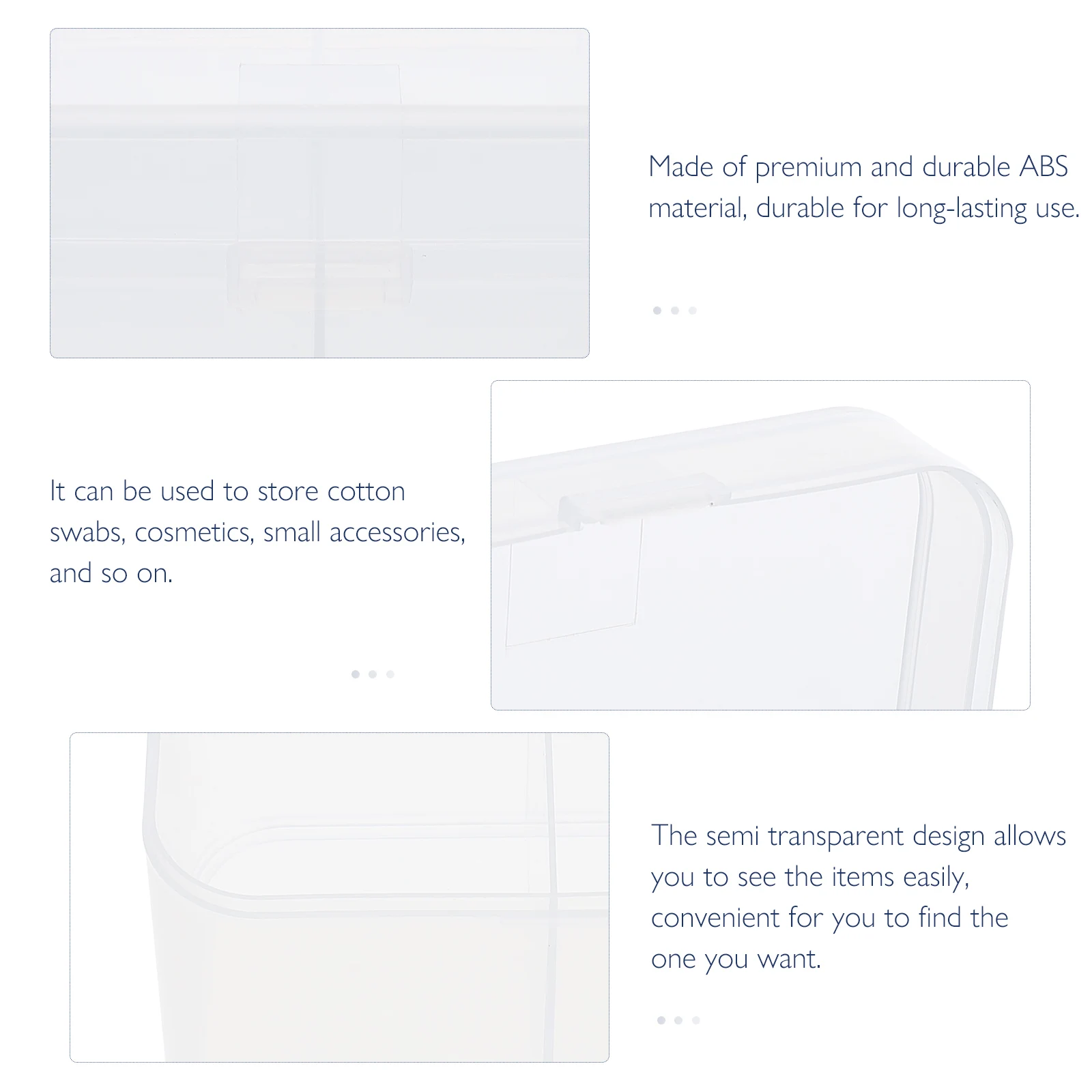 

Cotton Pads ganizer Storage Box for Nail Tools Manicure Accessories Desktop Holder Clear ABS Small Items Jewelry Parts