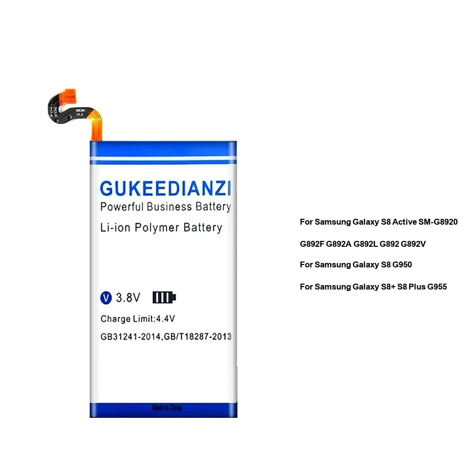 

Mobile Phone Battery Premium Replacement EB-BG892ABA EB-BG955ABE EB-BG950ABE 4900-5300mAh For Samsung Galaxy S8 Active G950 Plus