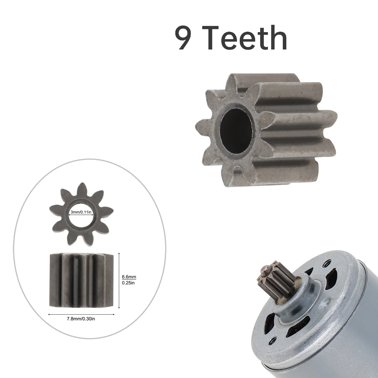 1pcs/5pcs/10pcs 9-16 Teeth Replaceable Motor Gear for RS550 DC Motors 10.8V / 12V / 14.4V / 16.8V / 18V / 21V / 25V