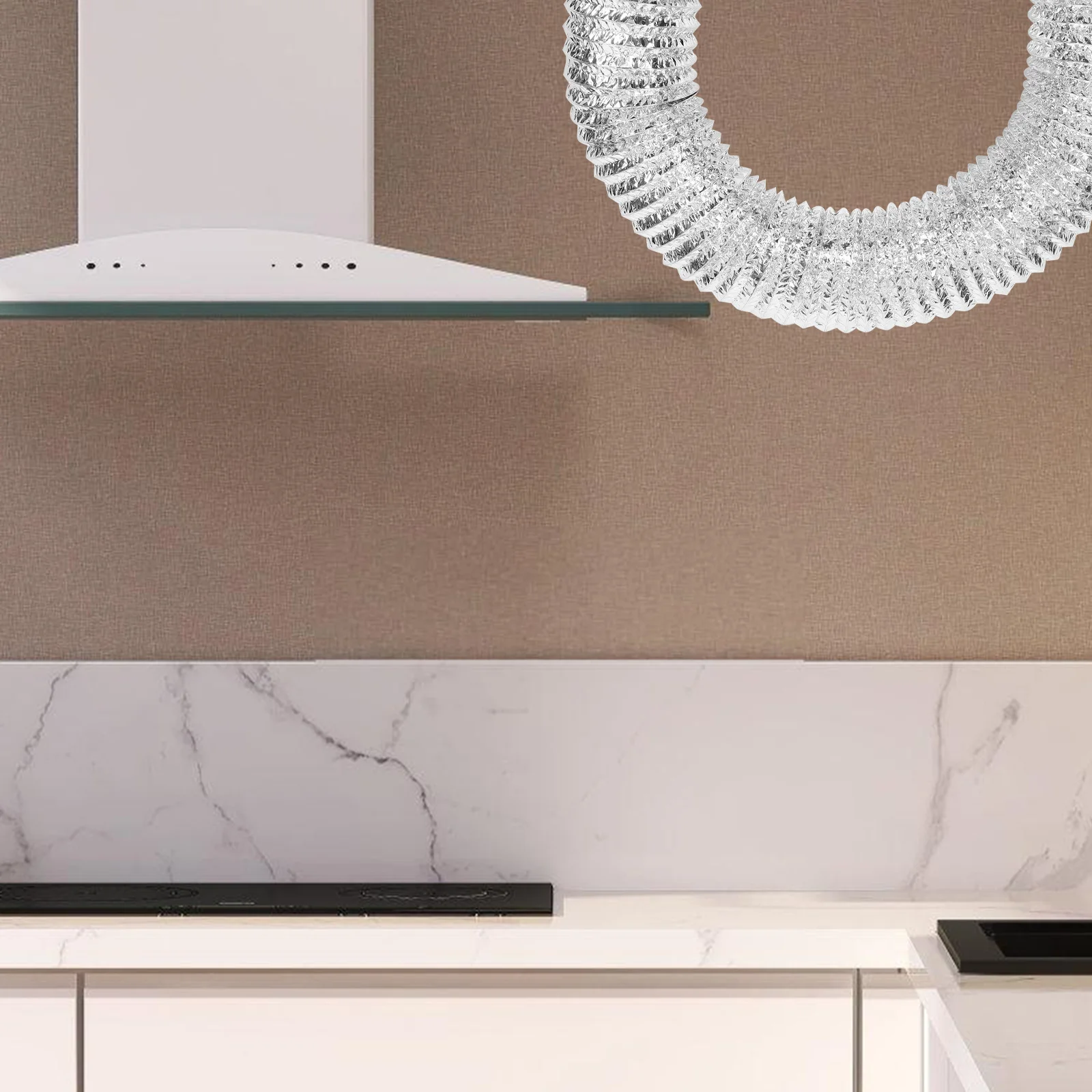 

1Pcs 3M Silver Aluminum Foil Flex Duct Hose 180Mm High Temperature Resistant for Greenhouse Air Circulation Kitchen Exhaust Fan