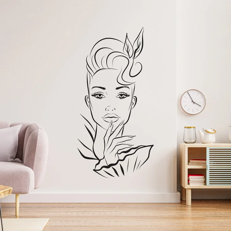 BeautySalon Wall Decal,Spa Wall Art,Beauty Center Sticker,Beauty Salon Decal,Women Body Decal, Spa Center Decor Wallpaper Q041