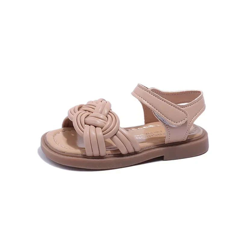 Girls Sandals Kids Fashion Princess Beach Shoes 2025 Brand New Cross Tied Weave Style Fashion Children Summer Sandals Soft Cute