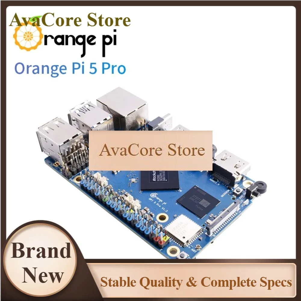 AvaCoreOrange Pi 5 Pro 4GB RAM LPDDR5 RK3588S SBC Development Board,WiFi Bluetooth BLE Mini PC, Run Orangepi OS/Ubuntu/Debian/An