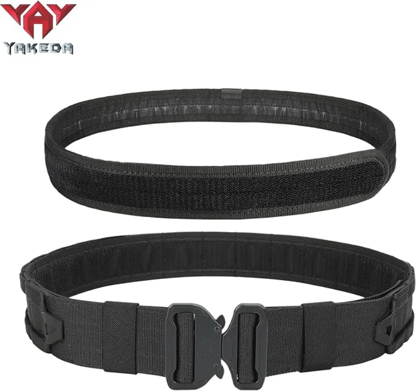 YAKEDA Molle Cinturón de batalla Molle Cinturón de combate táctico Airsoft Cinturón resistente con bolsas 8 en 1