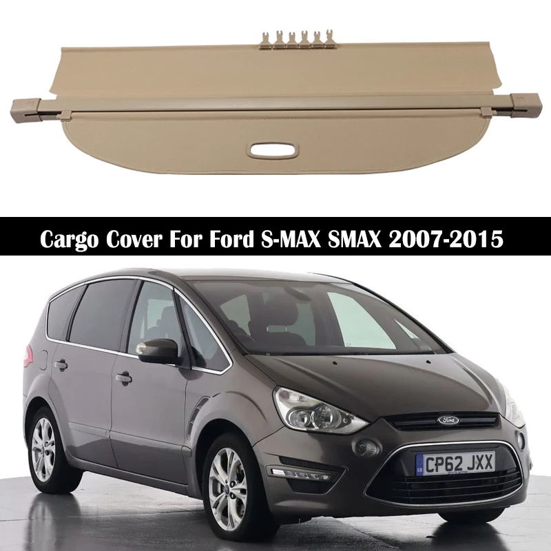 Trunk Cargo Cover For Ford S-MAX SMAX 2007-2015 Security Shield Rear Luggage Curtain Retractable Privacy Car Accessories