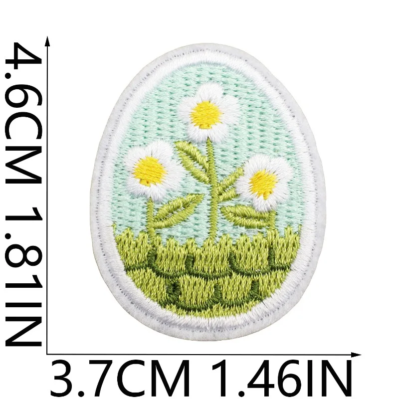 Cute Easter Bunny Egg Chicken Iron-on Embroidered Badge Patch for DIY T-shirt Backpack Clothing Appliques Sticker