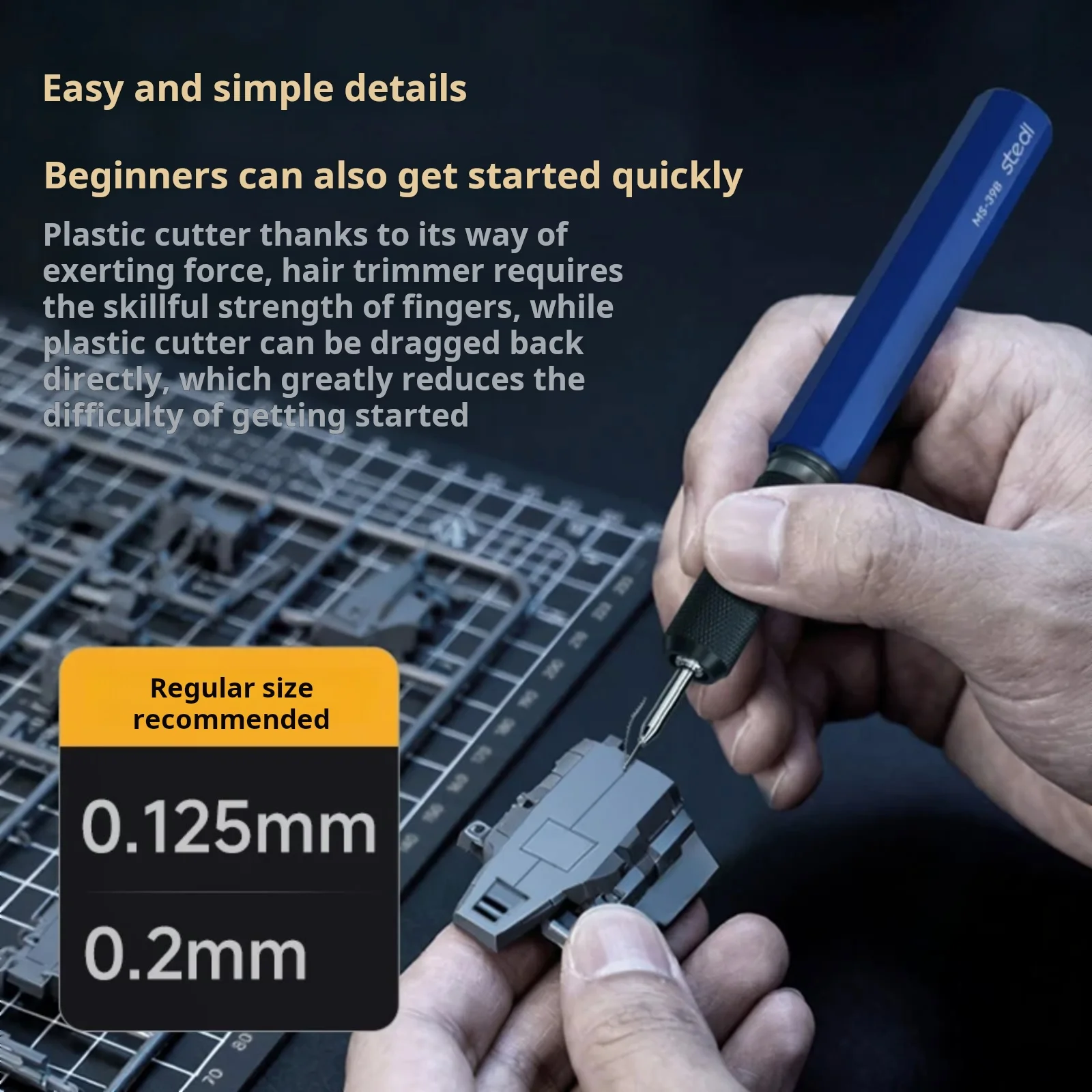Stedi Precision Hook Chisel Knife 0.125-0.30mm Hand Tool for Gundam Scale Model DIY Scribing Trimming Carving Hobby Accessories