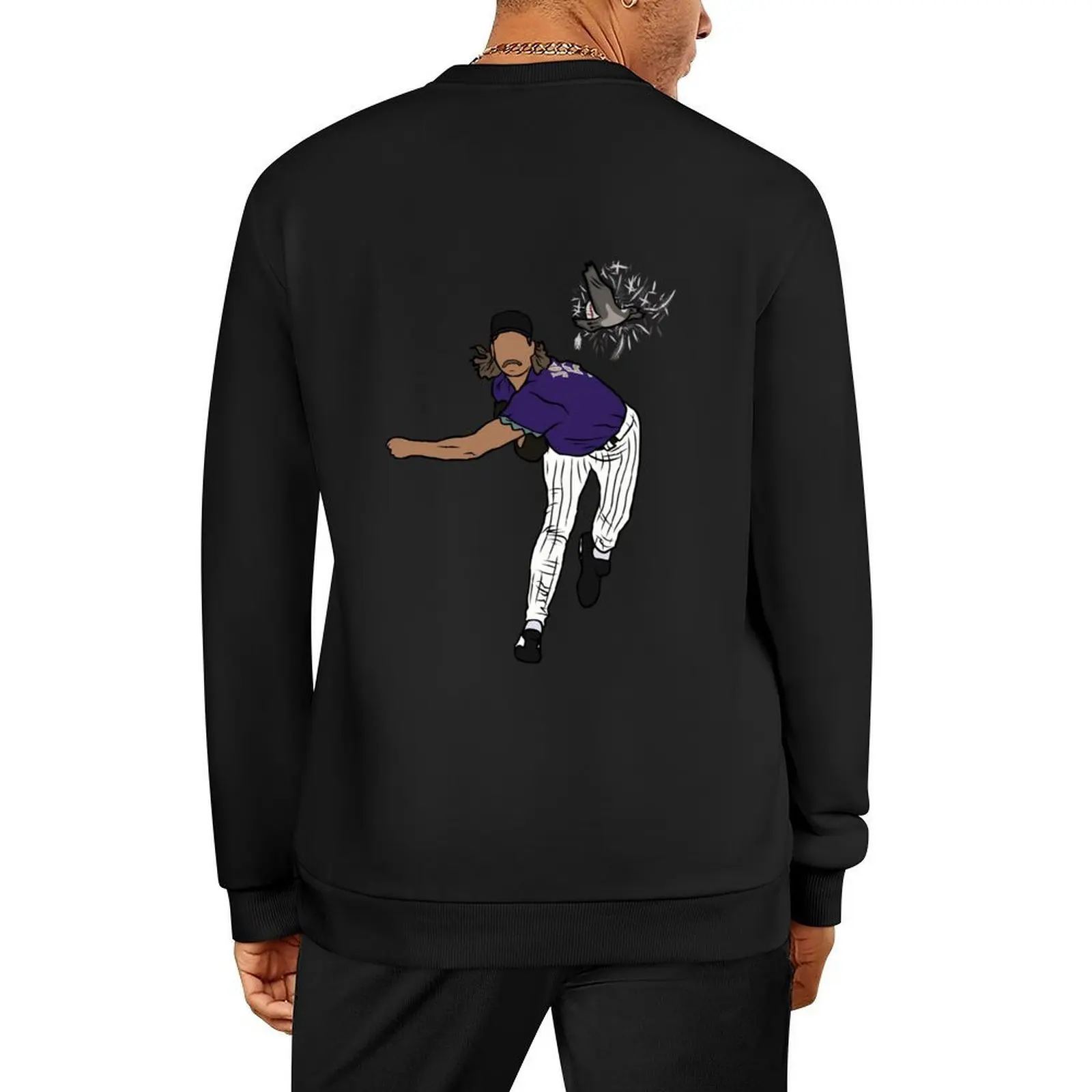 

Randy Johnson Hits The Bird Pullover men's sweat-shirt set autumn jacket men men's clothing men clothes graphic sweatshirts