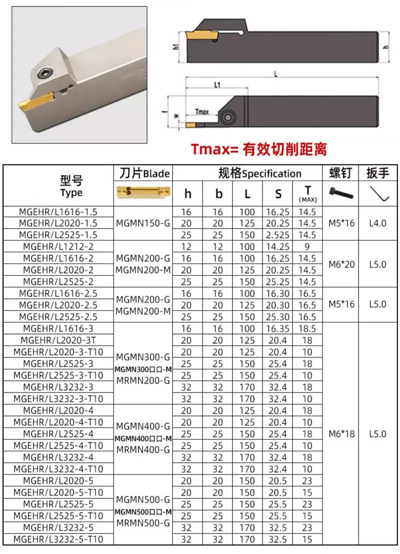 Imagem -06 - Mgehr Tool Holder Slot Deep Alongar Cnc Aço Slotting Lathe Cutter Turning Tool Spring Mgehr16162 T16 Mgehr20233