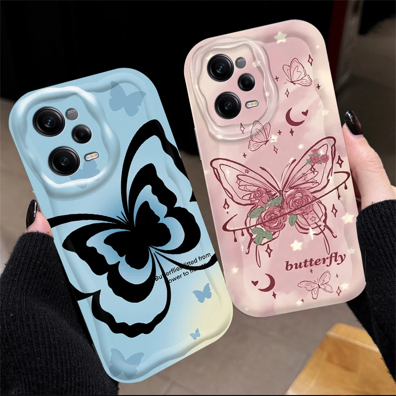 حافظة فاخرة على شكل فراشة ثلاثية الأبعاد لهاتف Xiaomi Redmi Note 14 13 12 11 10 9 Pro Plus 14S 12S 11S 10S 9S Redmi 14C 14R 13C 12 4G 5G