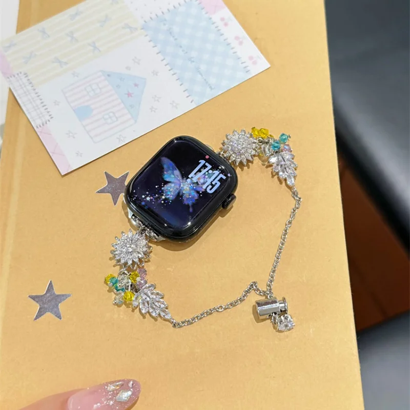 

Rotating snowflake chain for Apple iWatch strap 38mm 40mm 41mm 42mm 44mm 45mm 49mm fashionable strap