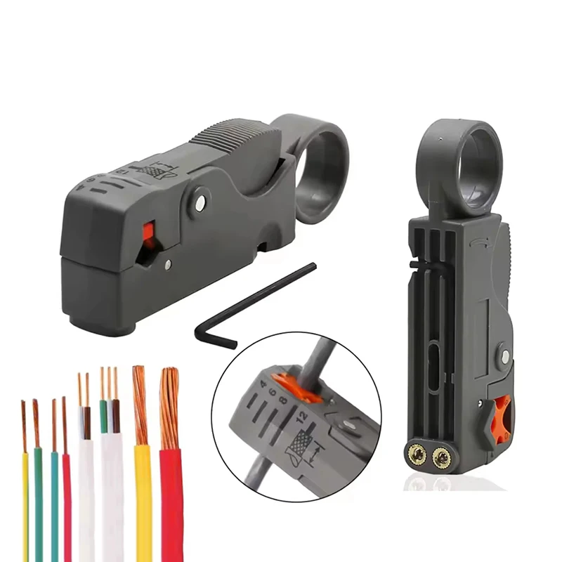 Coaxial Cable Stripper Multifunctional RG6/58/59 Wire Stripper Network Wire Clipper Decrustation Pliers Cable Cutter Tools
