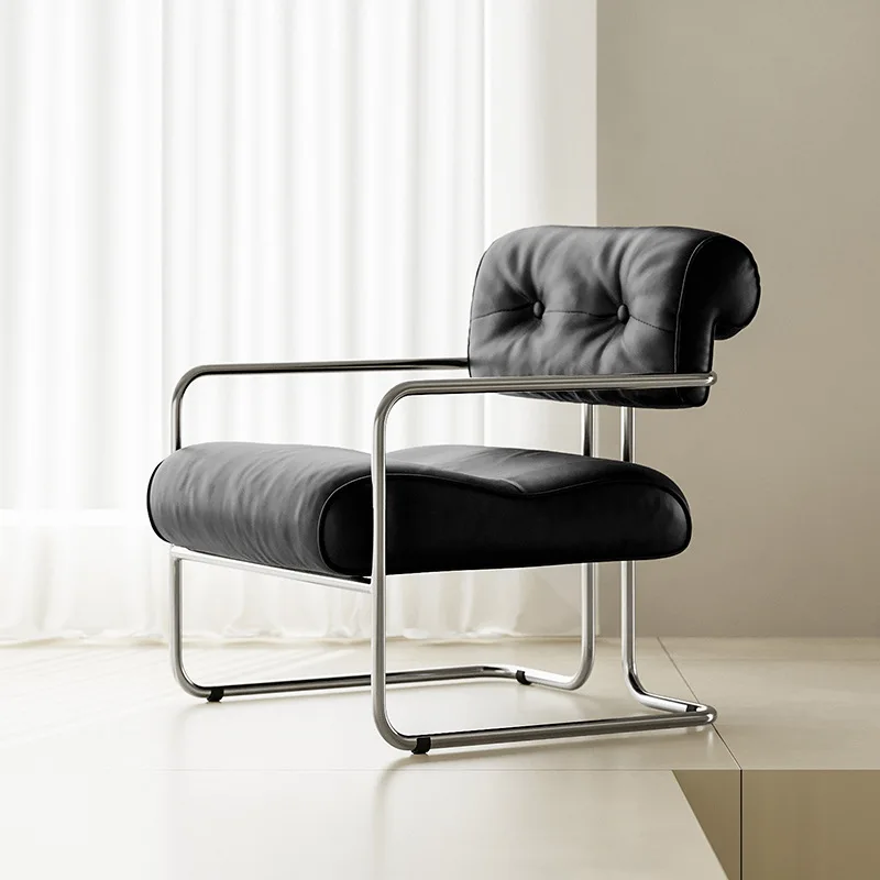 Leisure Chair Dining Chair Stainless Steel Single Chair French Business Negotiation Balcony Leisure