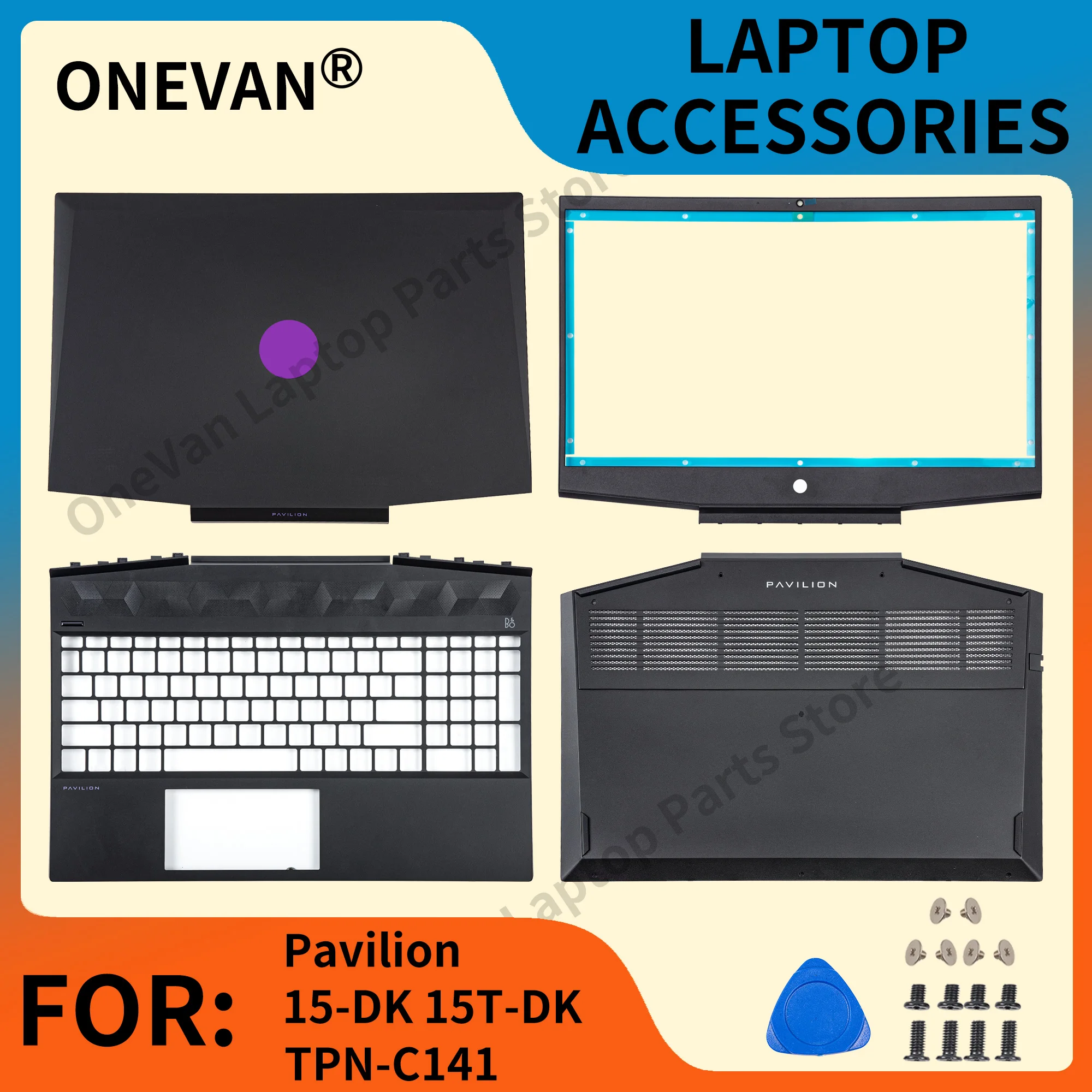 NEW For HP Pavilion 15-DK 15T-DK TPN-C141 Laptop LCD Back Cover/Front Bezel/Palmrest Upper Case/Bottom Case Silver color