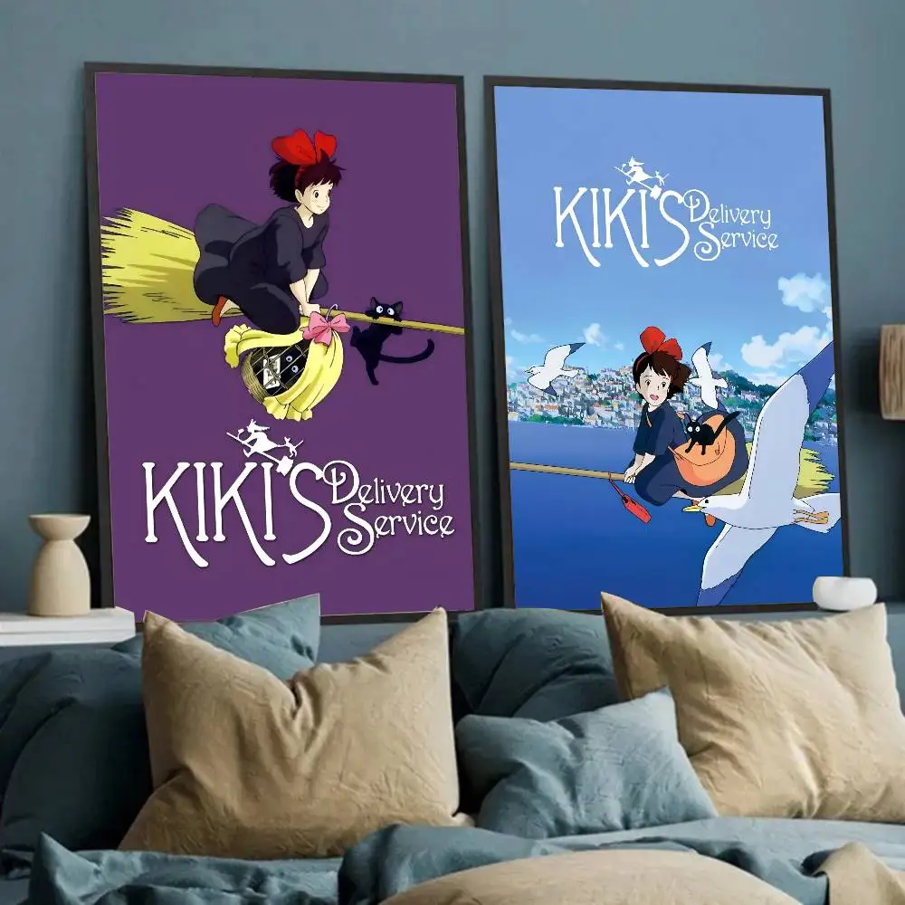 1 قطعة أنيمي K-Kikis D-خدمة التوصيل جيجي المشارك طباعة لغرفة النوم غرفة المعيشة ديكور المنزل اللوحة جدار الفن HD صورة جدارية #4