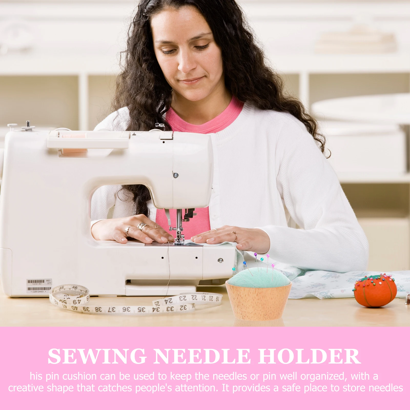 

Semi-circular Needle and Thread Box Holder Sewing Ball Pin Cushion Cushions for Cute Wool Needles