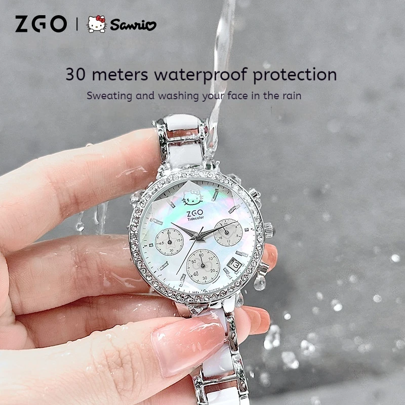 2024 Lente Hellokitty Horloge Vrouwen Quartz Mode Zilver Licht Waardevol Waterdichte Mode Armband Voor Dames Vakantie Cadeau