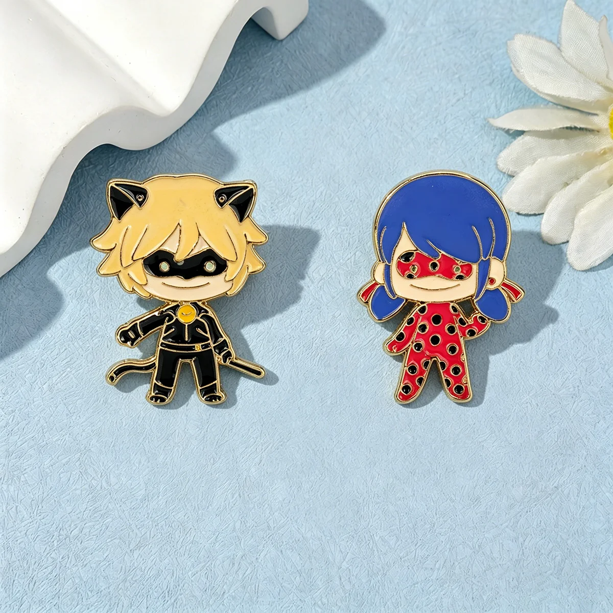 2Pcs/Set Anime Cartoon Character Enamel Brooch Cute Funny Metal Badge Backpack Lapel Pin Cosplay Jewelry Accessories Fan Gift image 6