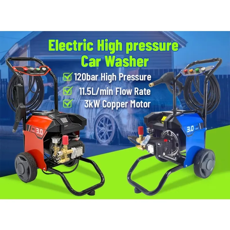 Exclusive Private Label High Pressure Cleaner 3000W Variable Frequency 120Bar 1450rpm, Custom Spec For Industrial Washing Yard